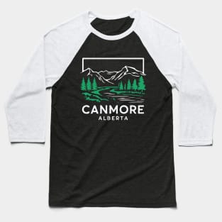 Canmore Alberta, Retro Town Baseball T-Shirt